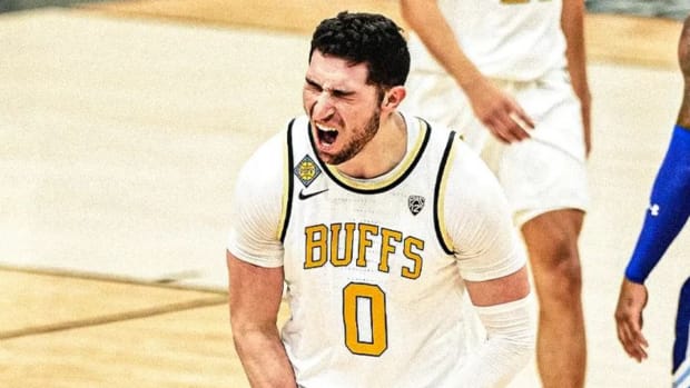 Luke O'Brien on the court at CU